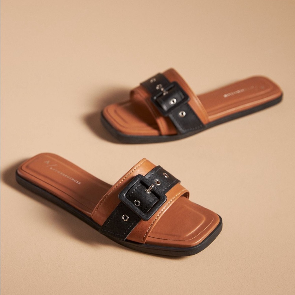 Anthropologie buck slide sandals